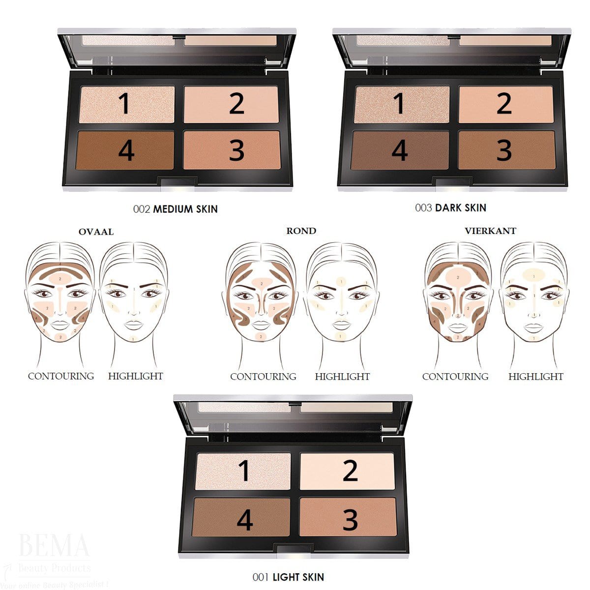 ‫پالت کانتورینگ و برنزینگ پوپا Powder Palette 001