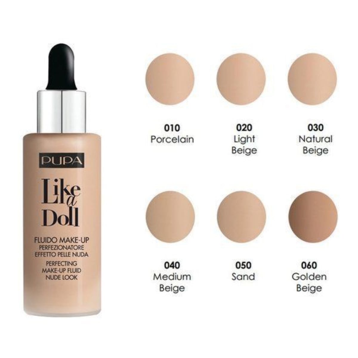 کرم پودر لایک اِ دال پوپا Like a Doll Fluid 010 حجم 30 میل - خیلی روشن