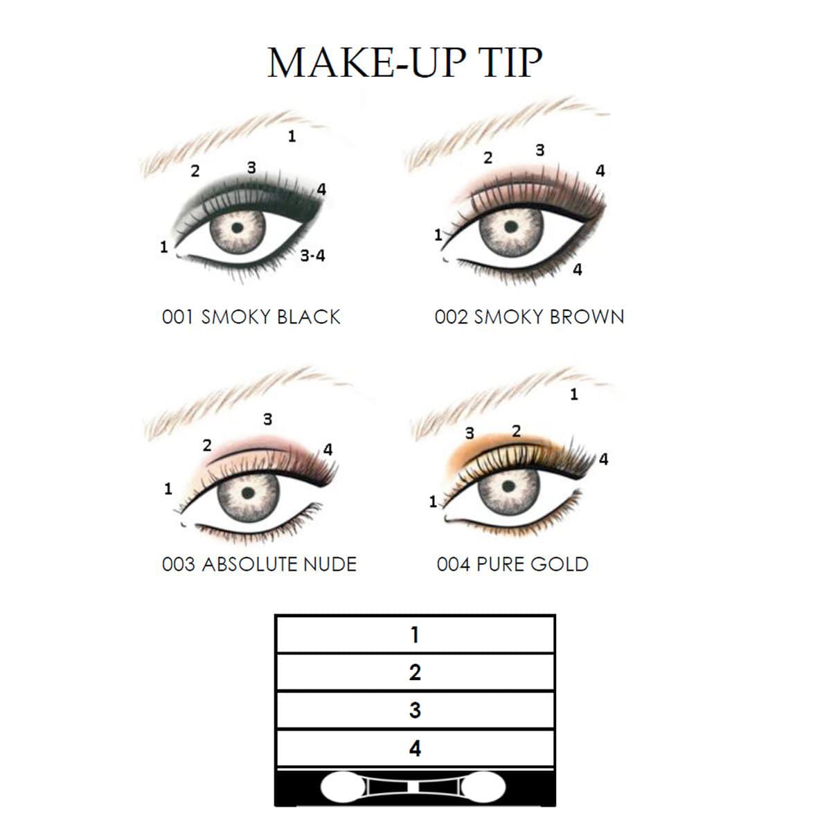سایه چشم چهار رنگ ومپ پوپا Vamp! Palette 001