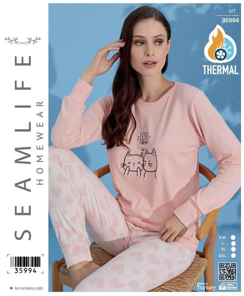 سیم لایف | SEAMLIFE - ست لباس راحتی ترمال SEAMLIFE زنانه 35994 ترک