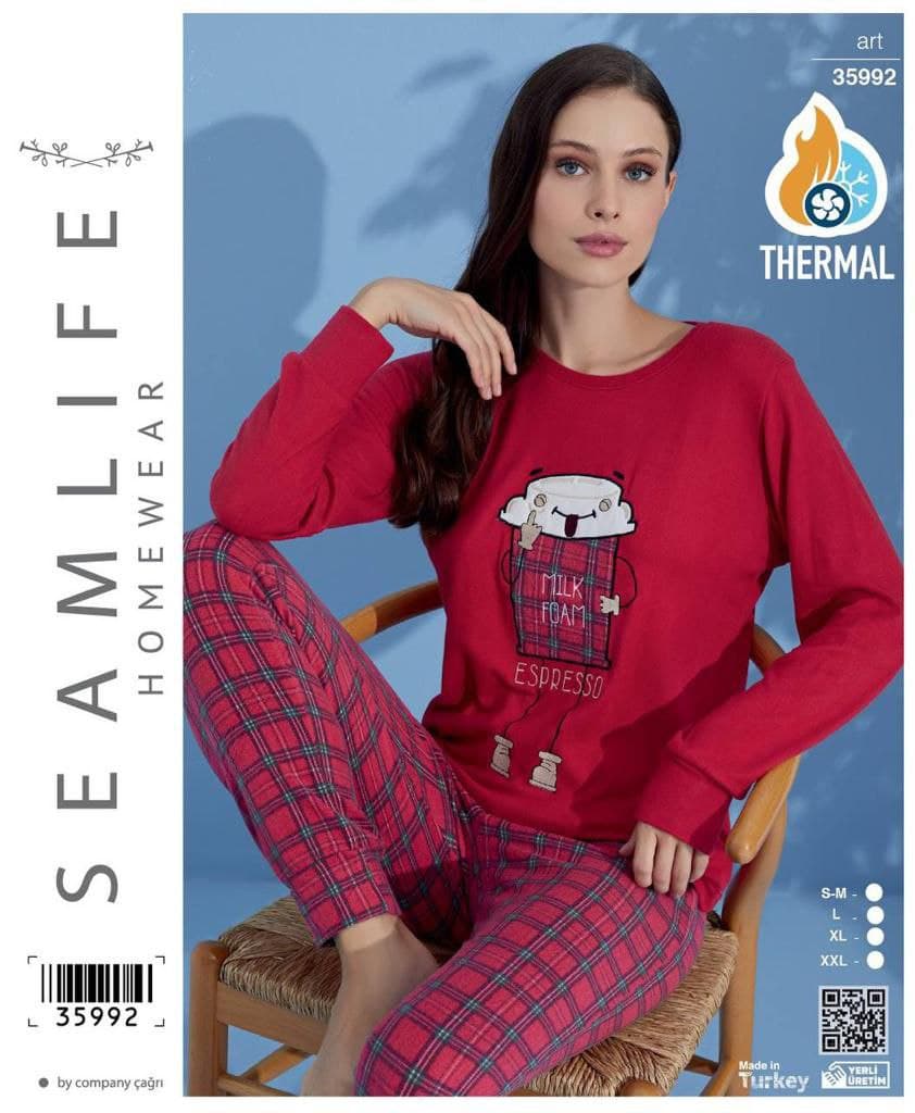 سیم لایف | SEAMLIFE - ست بلوز و شلوار ضخیم زمستانی زنانه 35992 سیم لایف