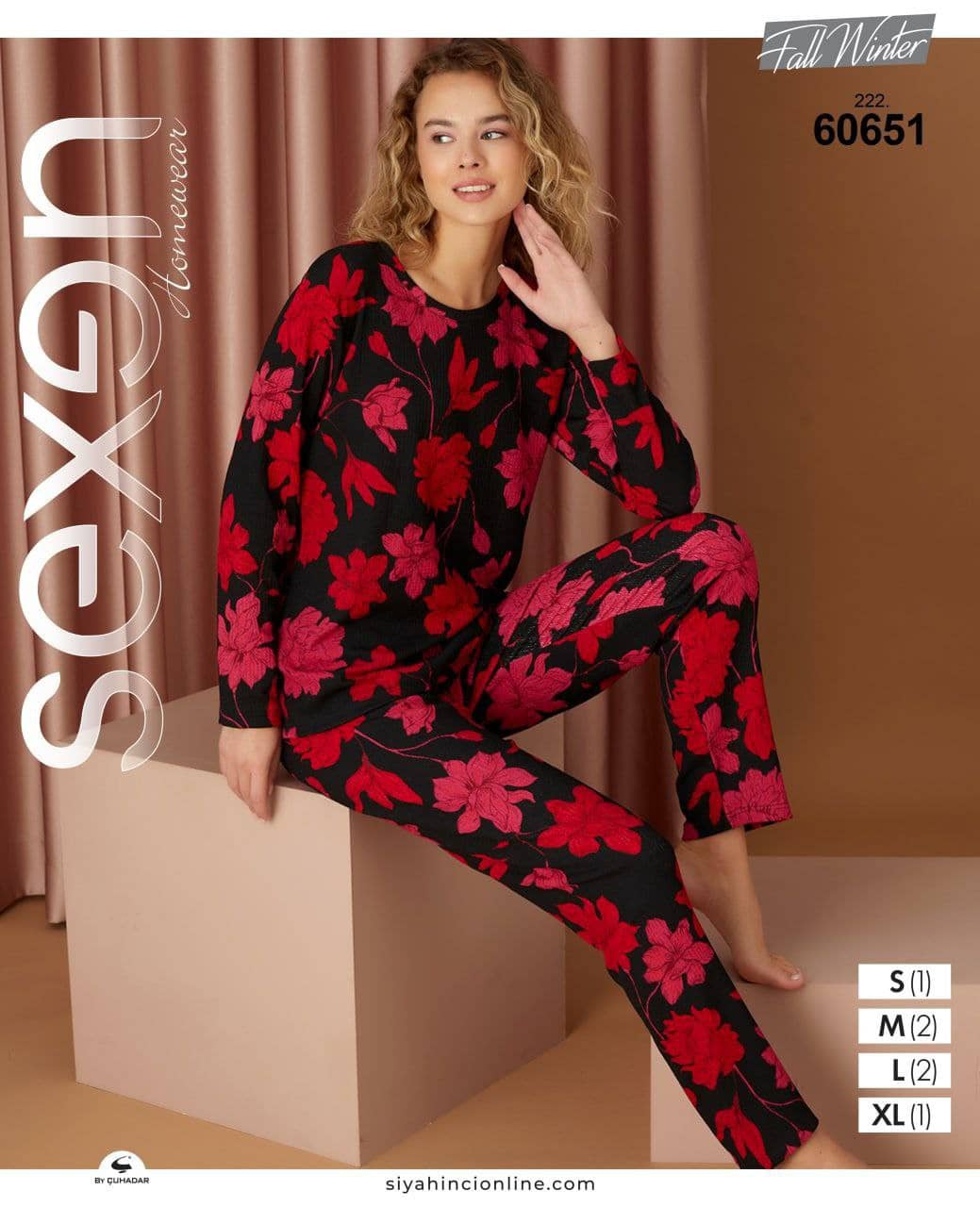 سکسن | Sexen - ست بلوز و شلوار تو خونه ای شیک زنانه 60651 ترک