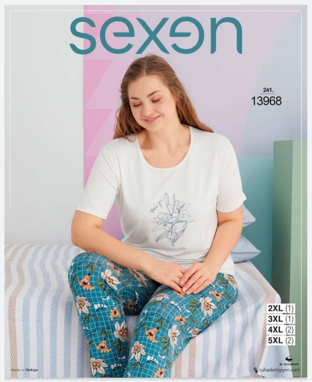 سکسن | Sexen - ست تونیک و شلوار راحتی بهاره زنانه 13968 ترک