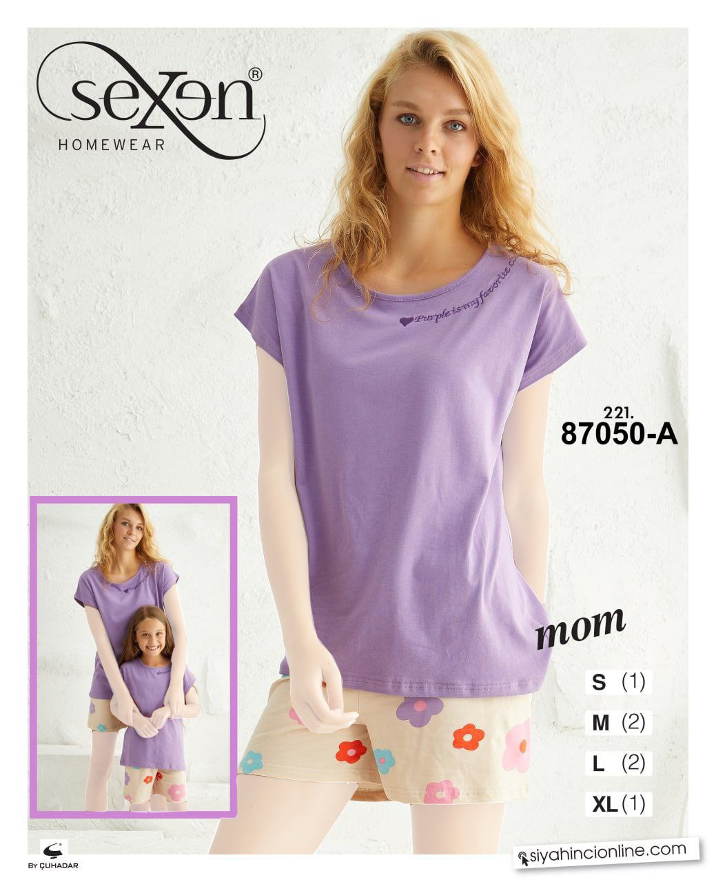 سکسن | Sexen - ست تیشرت و شورتک شیک زنانه 87050 ترک